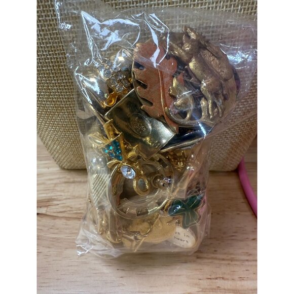 Vintage & Modern Gold Tone Jewelry Lot Mixed Earrings Brooches Pins Wearable - Picture 8 of 9